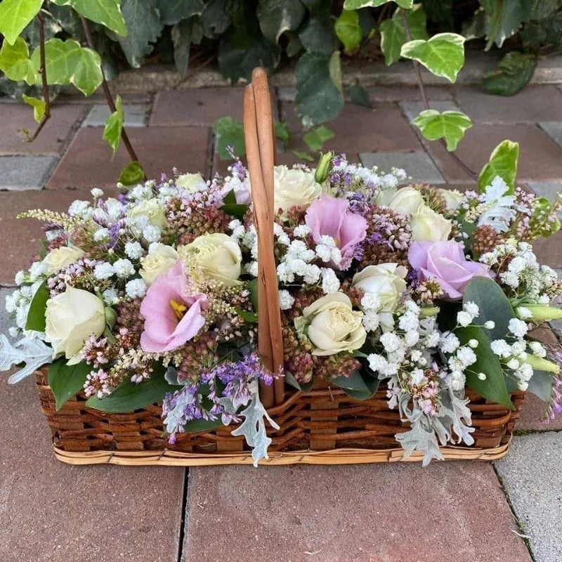 Grobni aranžmani u kutiji / košari od živog cvijeća