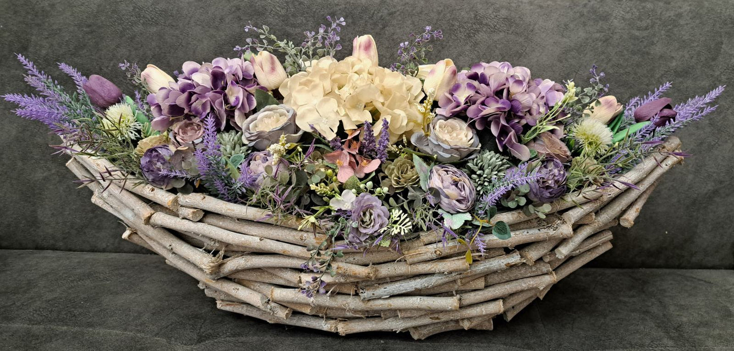 Grobni aranžmani u kutiji / košari od živog cvijeća